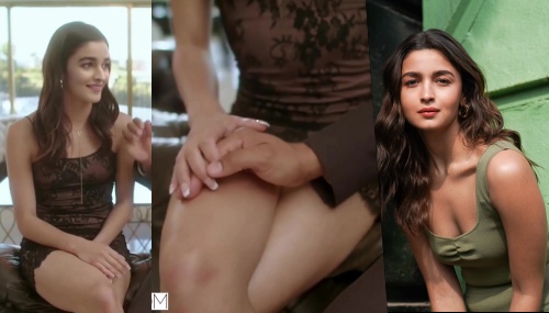 Alia Bhatt sexy deepfake lip video mini skirt blacked lock