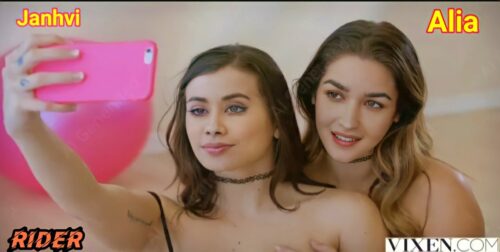 Alia Bhatt video sex Janhvi with deepfake lesbian naked