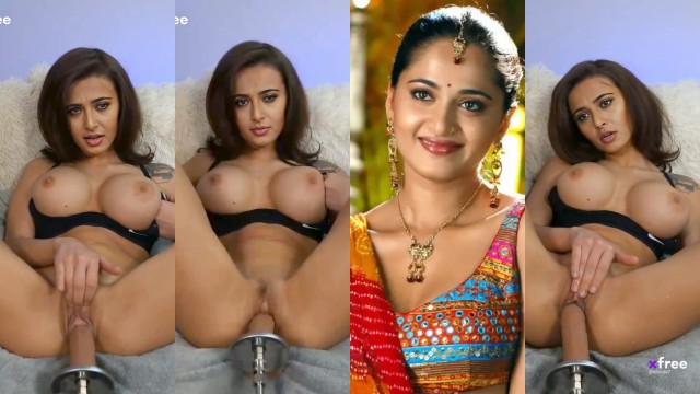 Anushka Shetty pussy spreading leg machine shaved fucking