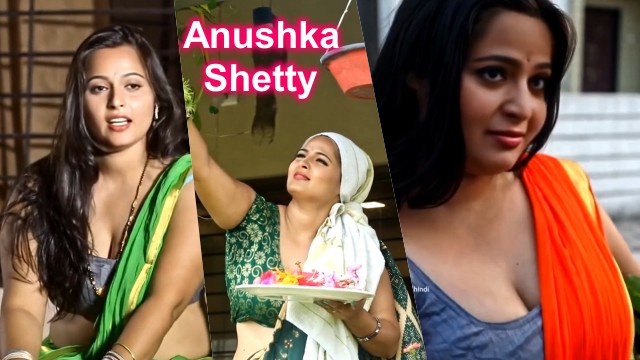 Anushka Shetty saree sexy slip video private cleavage neck