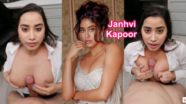 Janhvi Kapoor nude open cleavage boobs deepfake fucked shirt