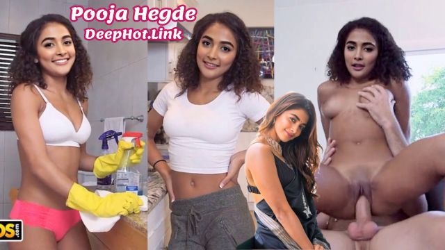 Pooja Hegde girl maid cleaning sexy house sex blowjob video