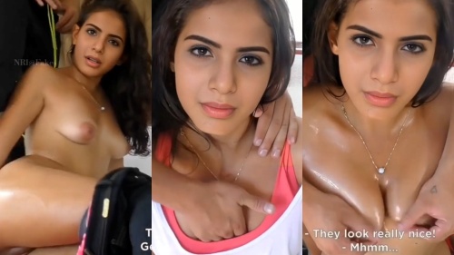 Samantha boobs pressed deepfake small video sex bed cleavage