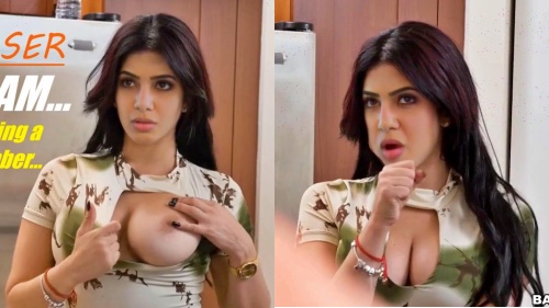 Samantha in deepfake office showing Ruth sex Prabhu boobs