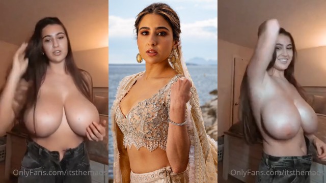 Sara Ali Khan live topless boobs show webcam big armpit